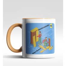 Kişiye Özel Marangoz Tasarımlı Turuncu Kupa