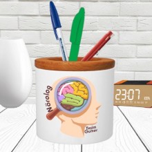 Kişiye Özel Nörolog Tasarımlı Seramik Kalemlik