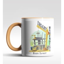 Kişiye Özel İnşaat Mühendisi Tasarımlı Turuncu Kupa