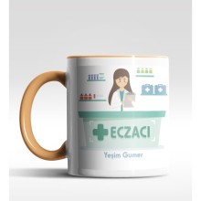 Kişiye Özel Eczacı Tasarımlı Turuncu Kupa