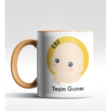 Kişiye Özel Ebe Tasarımlı Turuncu Kupa