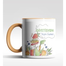 Kişiye Özel Diyetisyen Tasarımlı Turuncu Kupa