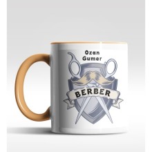 Kişiye Özel Berber Tasarımlı Turuncu Kupa