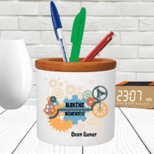 Kişiye Özel Makine Mühendisi Tasarımlı Seramik Kalemlik