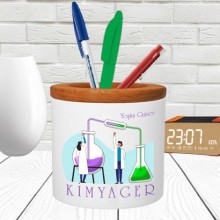 Kişiye Özel Kimyager Tasarımlı Seramik Kalemlik
