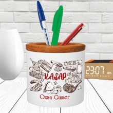 Kişiye Özel Kasap Tasarımlı Seramik Kalemlik
