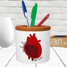 Kişiye Özel Kardiyolog Tasarımlı Seramik Kalemlik