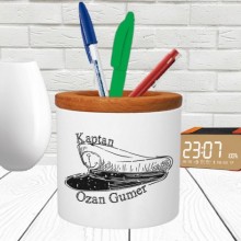Kişiye Özel Kaptan Tasarımlı Seramik Kalemlik
