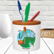 Kişiye Özel Jeoloji Mühendisi Tasarımlı Seramik Kalemlik