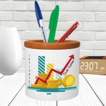 Kişiye Özel İktisatçı Tasarımlı Seramik Kalemlik