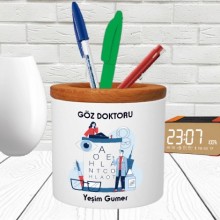 Kişiye Özel Göz Doktoru Tasarımlı Seramik Kalemlik