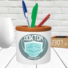 Kişiye Özel Doktor 2 Tasarımlı Seramik Kalemlik