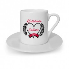 Kişiye Özel Kalbimin Sultanı Tasarımlı Beyaz Kahve Fincanı