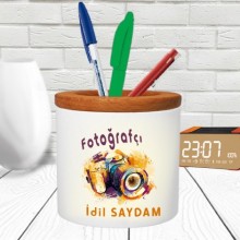Kişiye Özel Fotoğrafçı 2 Tasarımlı Seramik Kalemlik