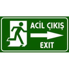 Acil Çıkış Tabelası (Sağ Yön Ok) - Sticker