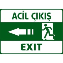 Acil Çıkış Tabelası (Sol Yön Ok) - Forex