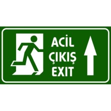 Acil Çıkış Tabelası (Yukarı Yön Ok) - Sticker