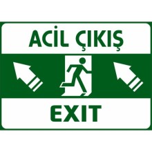 Acil Çıkış Tabelası (Sol Yukarı Yön Ok) - Forex