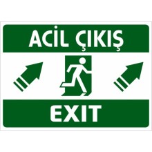 Acil Çıkış Tabelası (Sağ Yukarı Yön Ok) - Forex