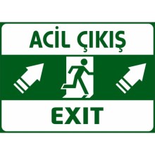Acil Çıkış Tabelası (Sağ Yukarı Yön Ok) - Forex