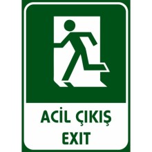 Acil Çıkış Exit Tabelası - PVC