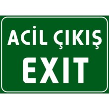 Acil Çıkış Exit Tabelası - Metal
