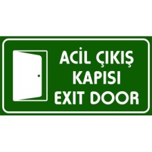 Acil Çıkış Kapısı Exit Door Tabelası - PVC