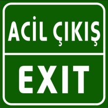 Acil Çıkış Exit Tabelası - Metal