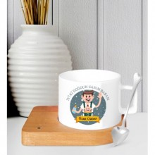 Kişiye Özel İyiki Doğdun Canım Babam Tasarımlı Ahşap Altlıklı Seramik Fincan