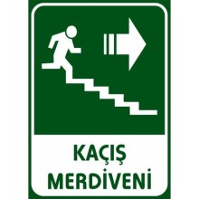 Kaçış Merdiveni Tabelası (Sağ Yön) - Sticker