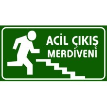 Acil Çıkış Merdiveni Tabelası - Metal