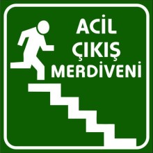 Acil Çıkış Merdiveni Tabelası - Metal
