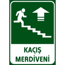 Kaçış Merdiveni Tabelası (Yukarı - İleri Yön) - PVC
