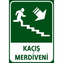 Kaçış Merdiveni Tabelası (Sağ Geri Yön) - Sticker