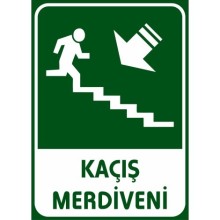 Kaçış Merdiveni Tabelası (Sol Geri Yön) - Metal