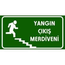 Yangın Çıkış Merdiveni Tabelası - Sticker