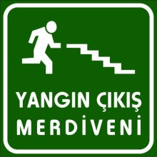 Yangın Çıkış Merdiveni Tabelası - Metal