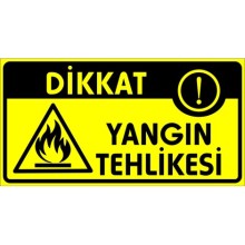 Dikkat Yangın Tehlikesi 2 Uyarı Tabelası - Sticker