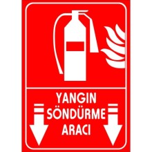 Yangın Söndürme Aracı Aşağı Ok Yardım Tabelası - Sticker