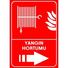 Yangın Hortumu Sağa Ok Yardım Tabelası - Sticker