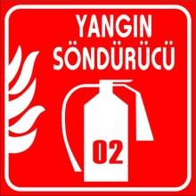 Yangın Söndürücü Numaralı Yardım Tabelası - Metal