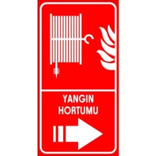 Yangın Hortumu Sağa Ok Yardım Tabelası - Metal
