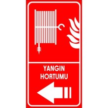 Yangın Hortumu Sola Ok Yardım Tabelası - Metal