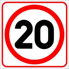 Azami Hız 20 Km Uyarı Tabelası - Forex