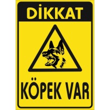 Dikkat Köpek Var Sarı Zemin Uyarı Tabelası - Forex