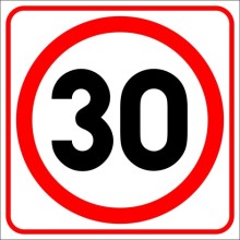 Hız Sınırı Aşma 30 Km Uyarı Tabelası - Sticker