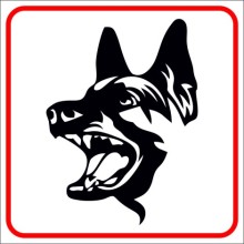 Dikkat Köpek Var Beyaz Zemin Uyarı Tabelası - PVC