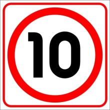 Hız Sınırı 10 Km Uyarı Tabelası - PVC