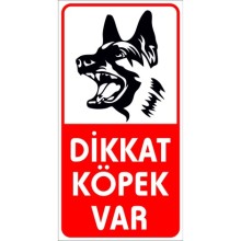 Dikkat Köpek Var Uyarı Tabelası - Metal