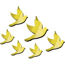 Güvercin Şekilli Yapışkanlı Pleksi Kesim - Altın